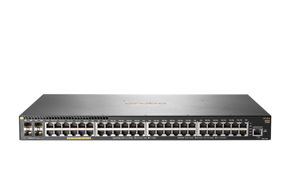 HPE Aruba 2930F 48G PoE+ 4SFP+ | Refurbished Silver L3 Managed Switch | 48x Gigabit PoE+ | 4x SFP+ | 370W PoE Budget | 1U Rac