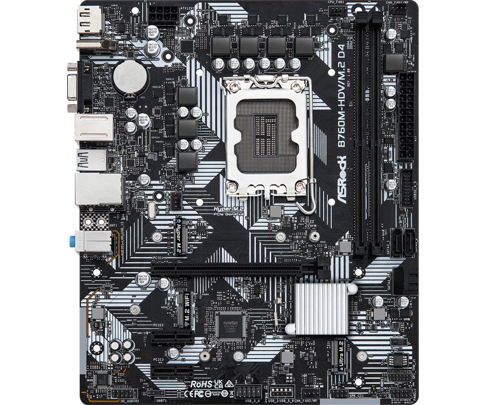 Asrock B760M-HDV/M.2 D4 | Socket LGA 1700 | Intel B760 | 2xDDR4 | Micro-ATX | Moederbord