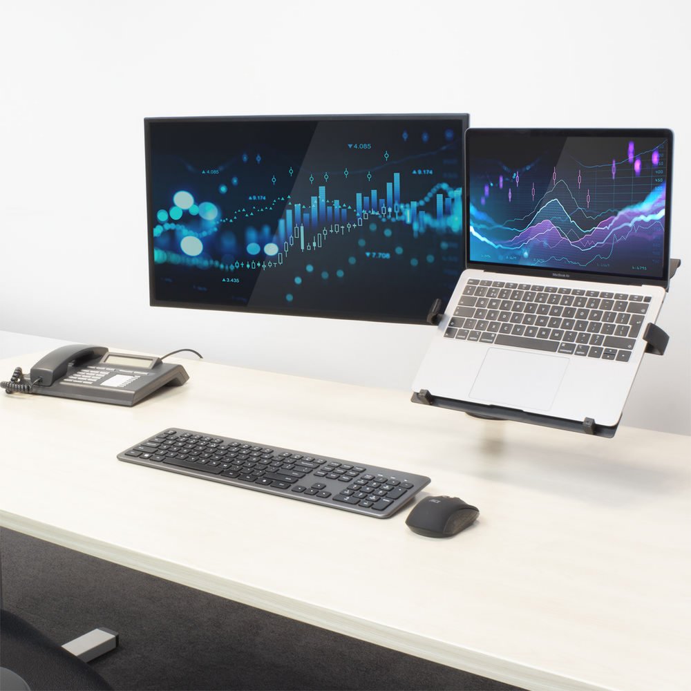 ACT AC8305 | Notebookstandaard tot 15.6" & Monitorarm tot 32" | Zwart