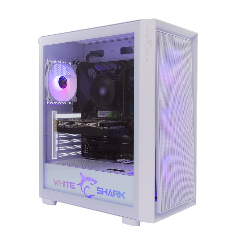 White Shark WARHEAD | Midi Tower Case | Inclusief 4 RGB Fans | Wit