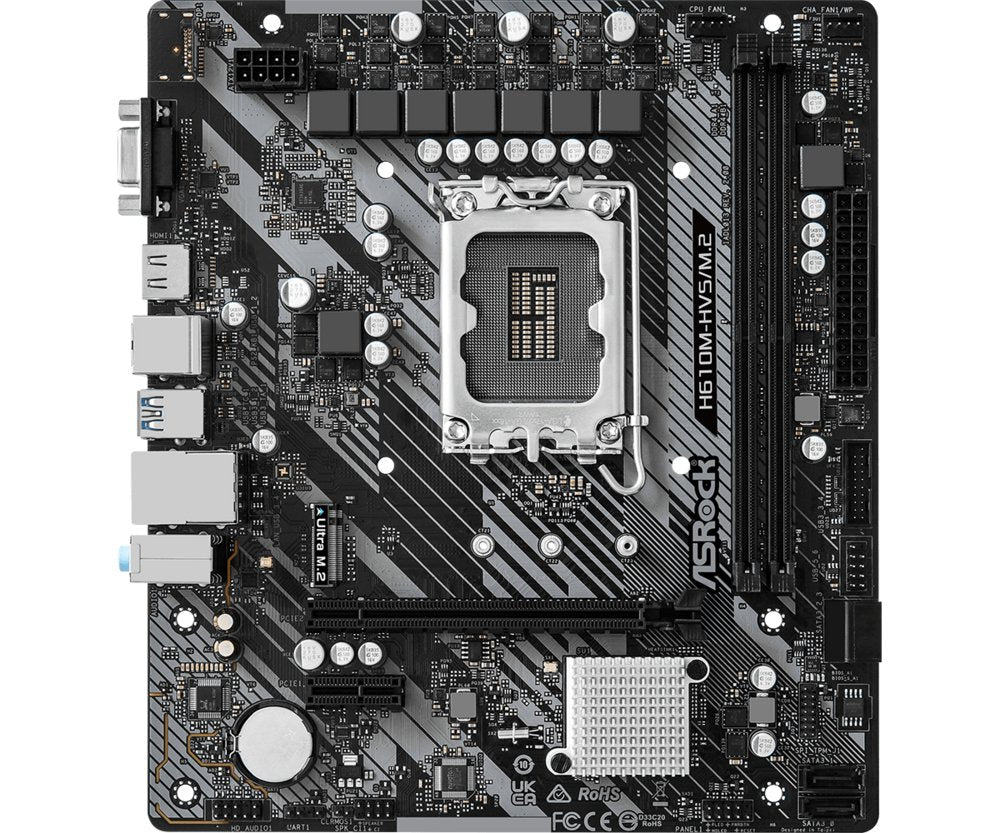 Asrock H610M-HVS/M.2 R2.0 | Socket LGA 1700 | Intel H610 | 4xDDR4 | Micro-ATX | Moederbord