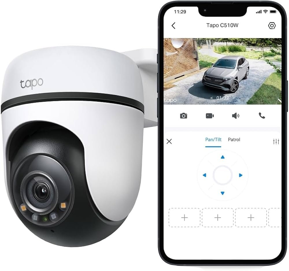 TP Link Tapo C510W | 2K 3MP WiFi Beveiligingscamera | 2304 x 1296 | 360° Pan/Tilt | Nachtzicht in Kleur | IP65