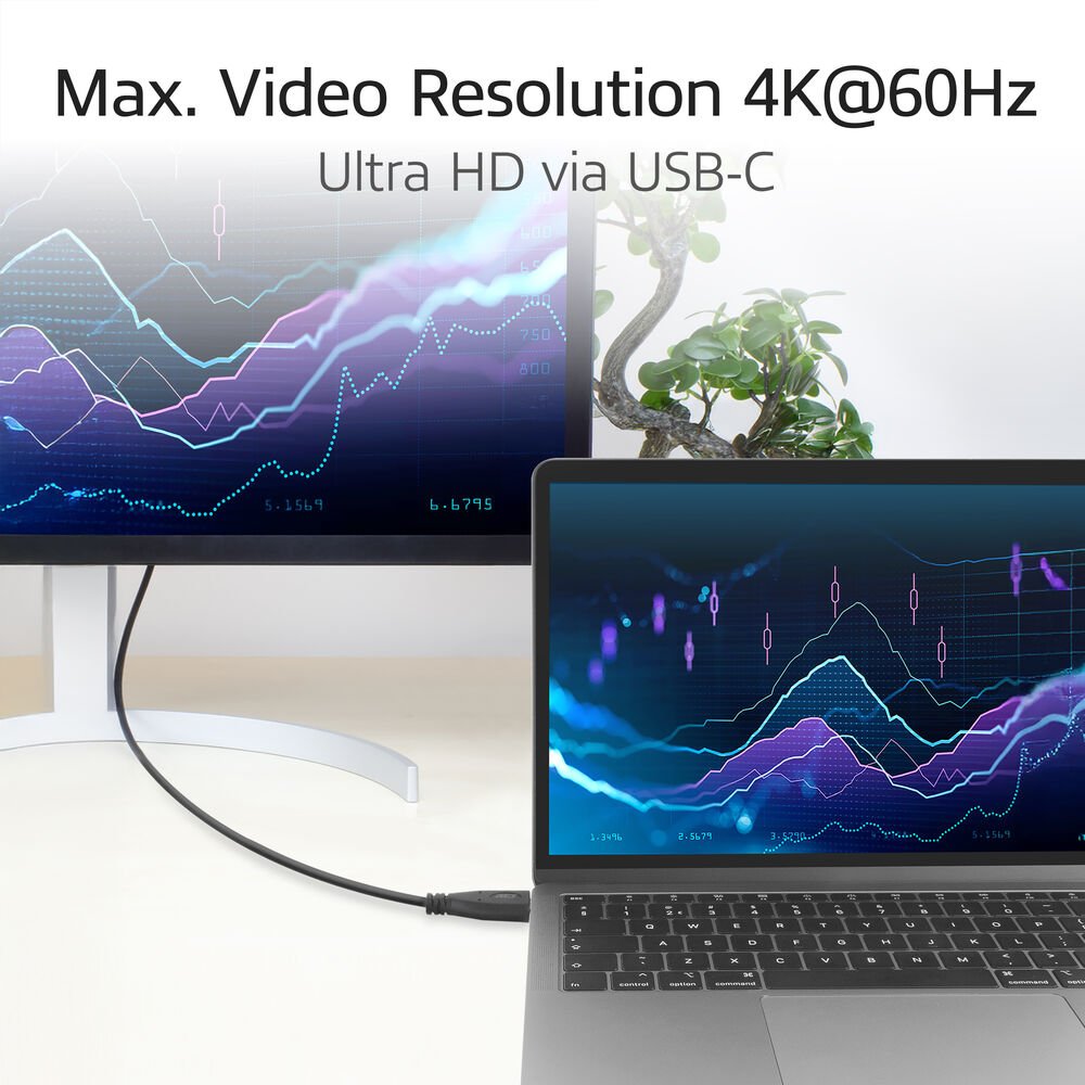 ACT AC7470 | USB 3.2 Gen 2 Kabel | USB-C (recht) naar USB-C (haaks boven/beneden) | 60W | 10Gbps | 0,5m | Zwart