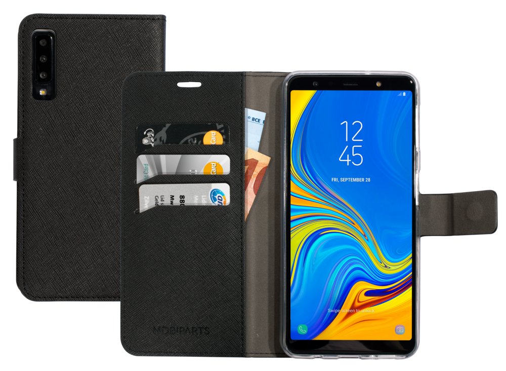Mobiparts Saffiano Wallet Case | Samsung Galaxy A7 (2018) | Black
