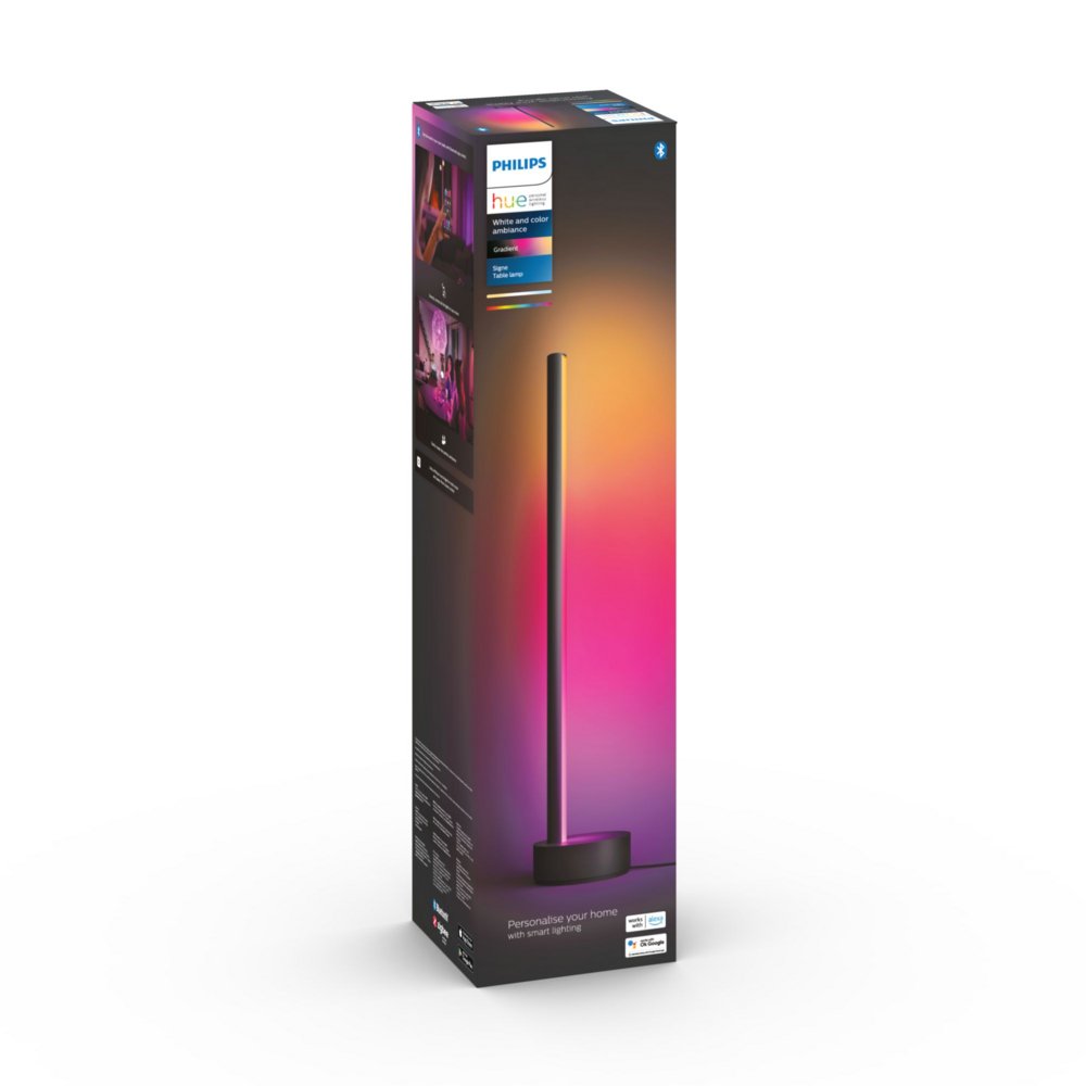 Philips Hue Gradient Signe Tafellamp | White & Color Ambiance | Slank Ontwerp | Compatibel met Philips Hue Bridge