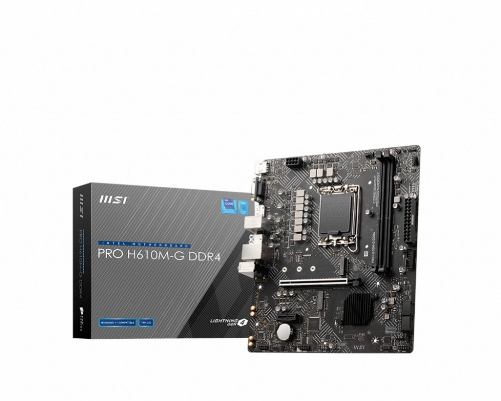 MSI PRO H610M-G | Socket LGA 1700 | Intel H610 | 2xDDR4 | Micro-ATX | Moederbord