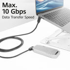 ACT AC7481 | USB 3.2 Gen 2 Kabel | USB-C (haaks links/rechts) naar USB-C (haaks boven/beneden) | 60W | 10Gbps | 1m | Zwart