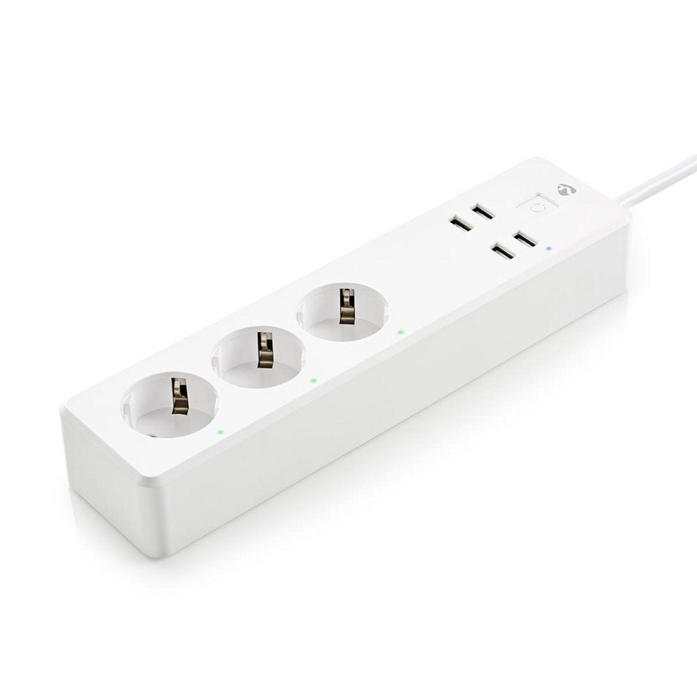 Nedis | Wi-Fi Slimme Stekkerdoos | 4 Stopcontacten | 2 USB-poorten | Wit