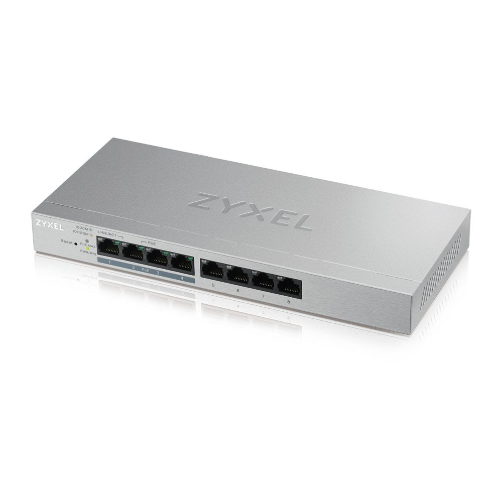 Zyxel GS1200-8HP v2 | Managed Switch | 8 Poorten | Gigabit Ethernet | PoE | Grijs