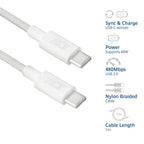 ACT AC3080 | USB 2.0 Kabel | USB-C naar USB-C | 60W | 480Mbps | Wit | 1 Meter