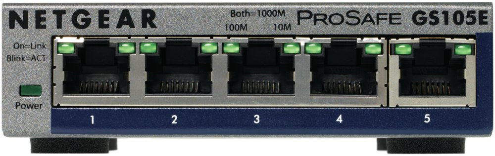 Netgear GS105E-200PES | 5-poorts Gigabit Smart Managed Plus Switch | VLAN/QoS | Webbeheer | Compact