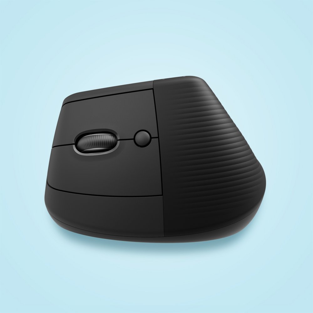 Logitech Lift | Ergonomische Draadloze Muis | Linkshandig | RF + Bluetooth | 4000 DPI | Grafiet