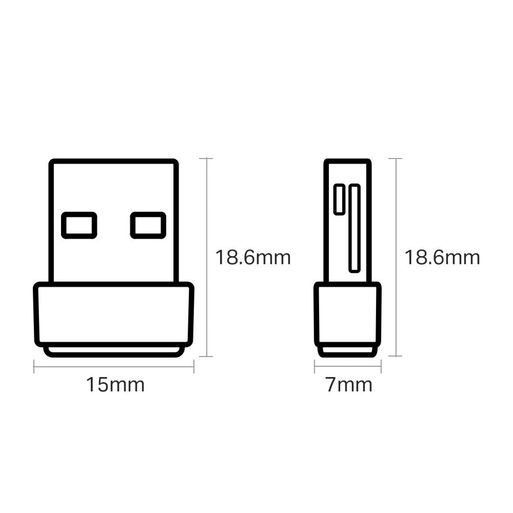 TP-Link Archer T2U Nano | Wi-Fi 5 USB Adapter | Dual-band (2,4 GHz / 5 GHz) | 600 Mbps | USB 2.0