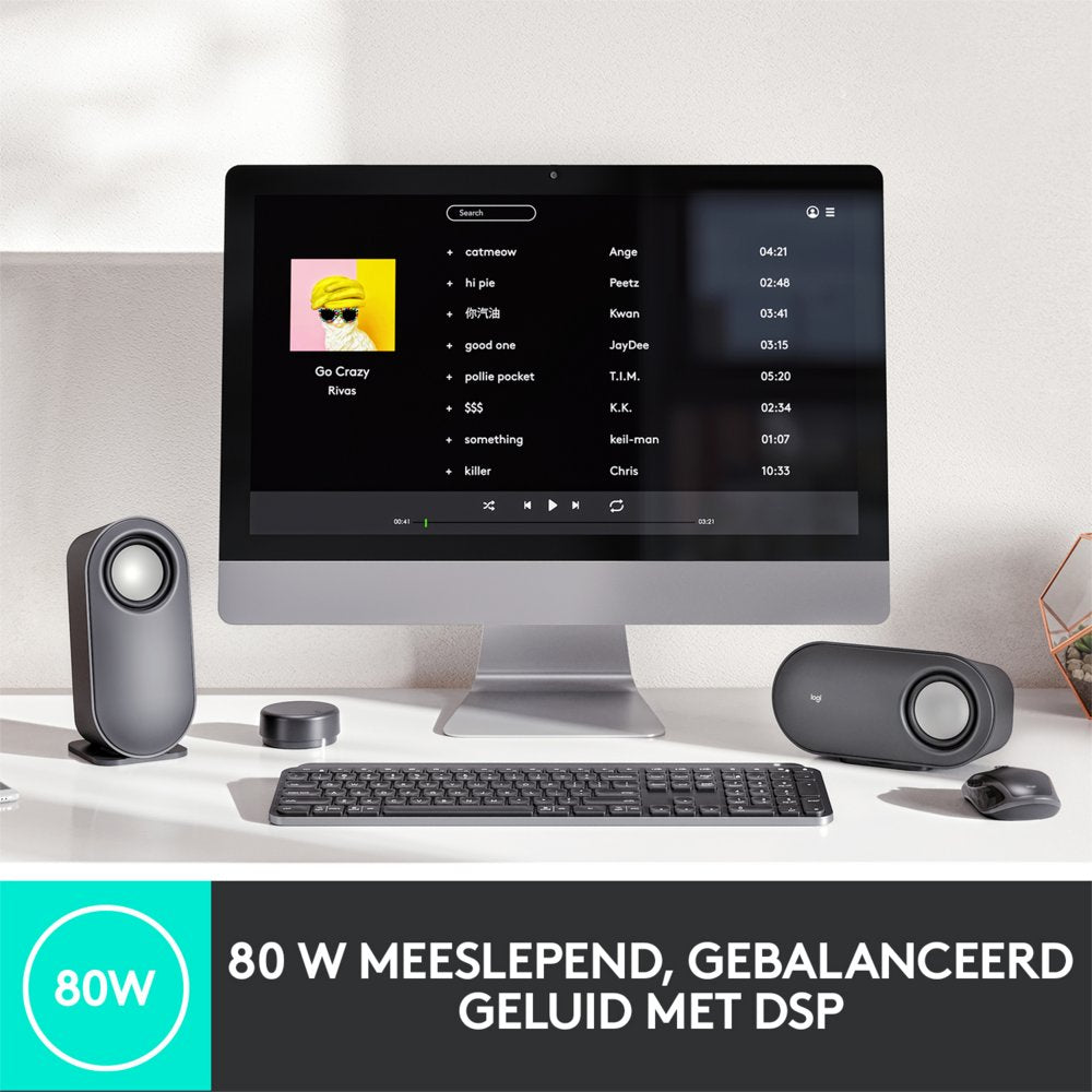 Logitech Z407 | 2.1 Bluetooth Luidsprekerset | Draadloze Afstandsbediening | Subwoofer | 80W RMS