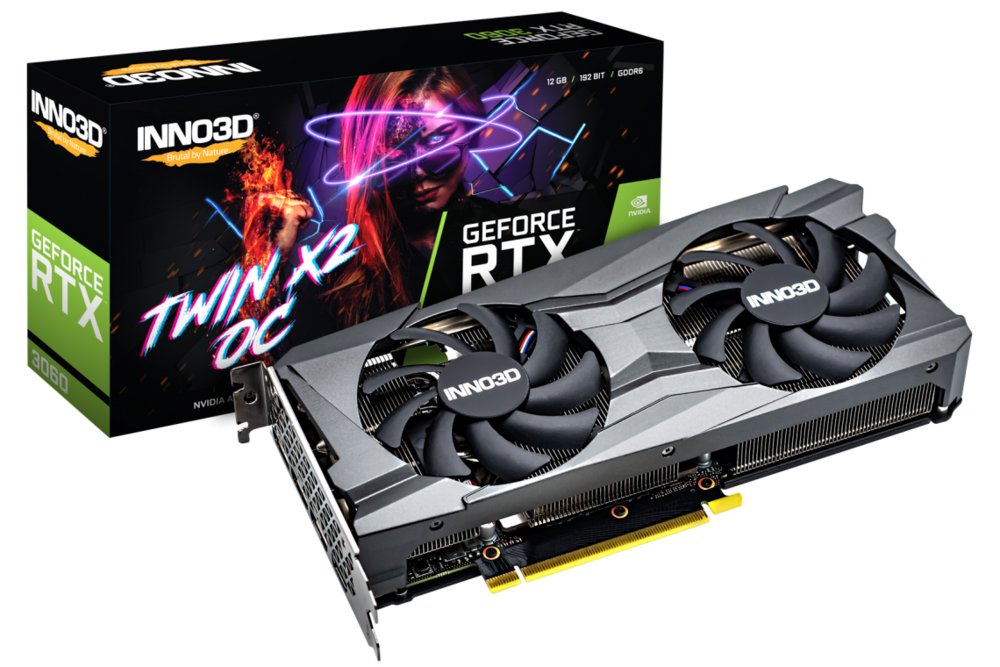 Inno3D GeForce RTX 3060 TWIN X2 OC LHR | 12GB GDDR6 VRAM | Videokaart | GPU | Nvidia