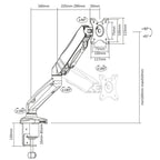 ACT AC8311 | Verstelbare Monitor-bureaubeugel | Tot 32" | Max 9kg | VESA 100x100 | 1 Monitor