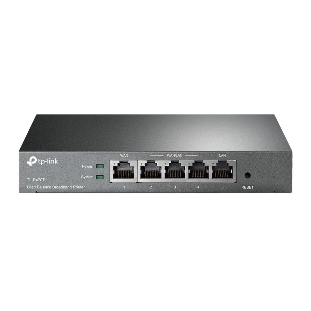 TP-Link TL‑R470T+ | Load‑Balancing Gigabit Router (4×10/100 WAN/LAN) | Smart Load Balance & Firewall | Geen Wi‑Fi