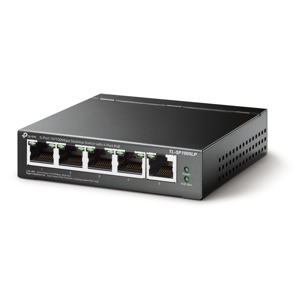 TP-Link TL-SF1005LP | Unmanaged | Fast Ethernet (10/100 Mbps) | Power over Ethernet (PoE) | Zwart
