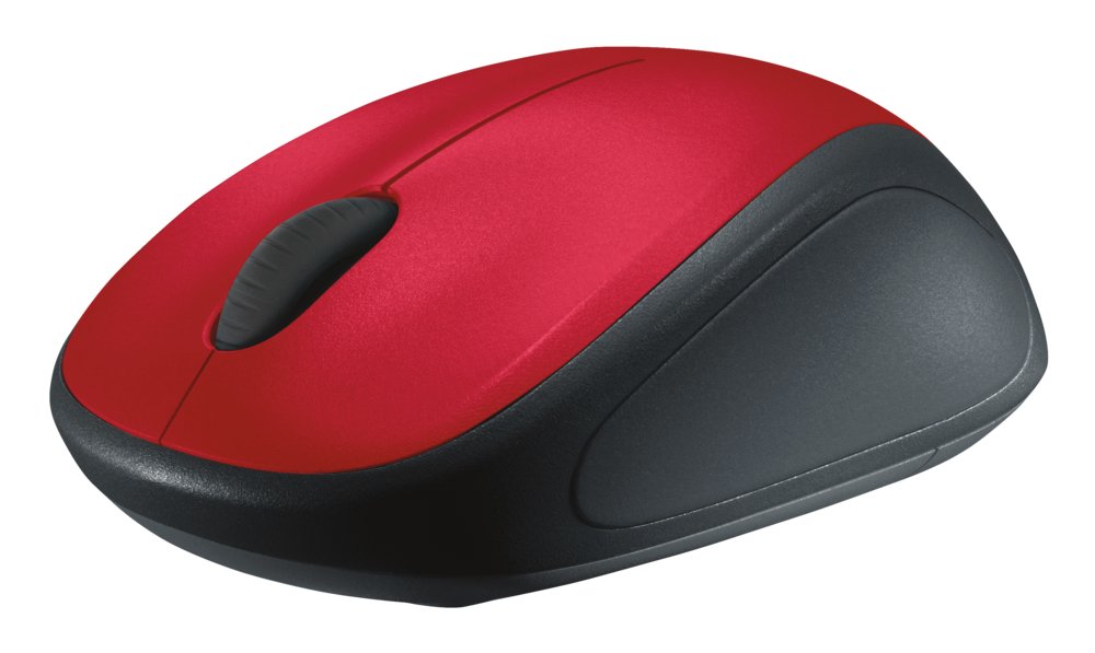 Logitech M235 | Draadloze Muis | Links- en Rechtshandig | RF | 1000 DPI | Rood/Zwart