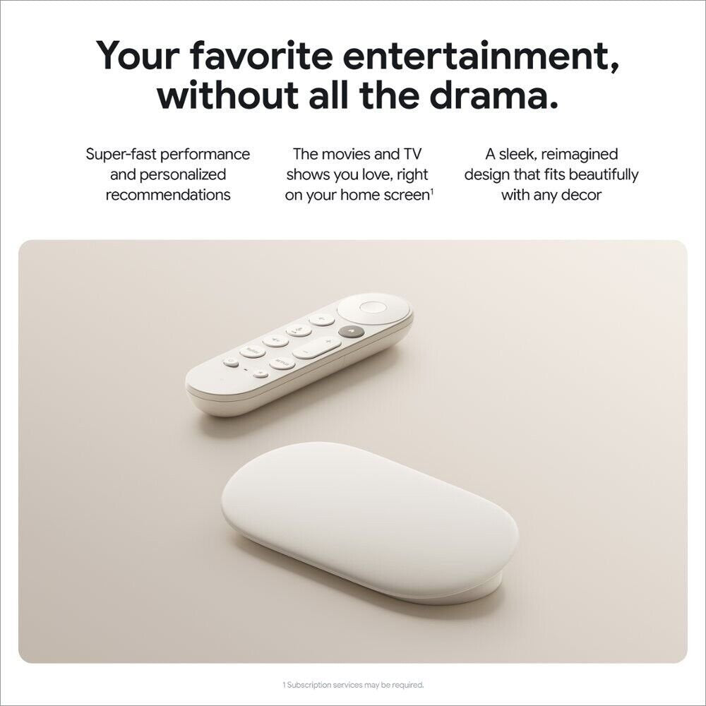 Google TV Streamer Wit 4K | 32GB Opslag | Bluetooth + Wifi + Ethernet