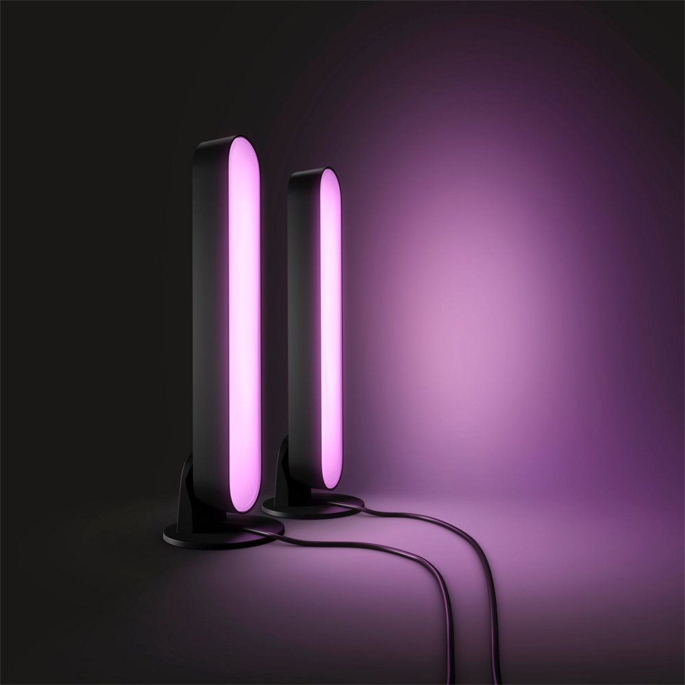 Philips Hue Play | Lichtbalk Dubbelpack | EU/UK Stekker | RGB | Bluetooth & Zigbee | Zwart