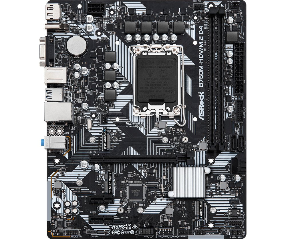 Asrock B760M-HDV/M.2 D4 | Socket LGA 1700 | Intel B760 | 2xDDR4 | Micro-ATX | Moederbord