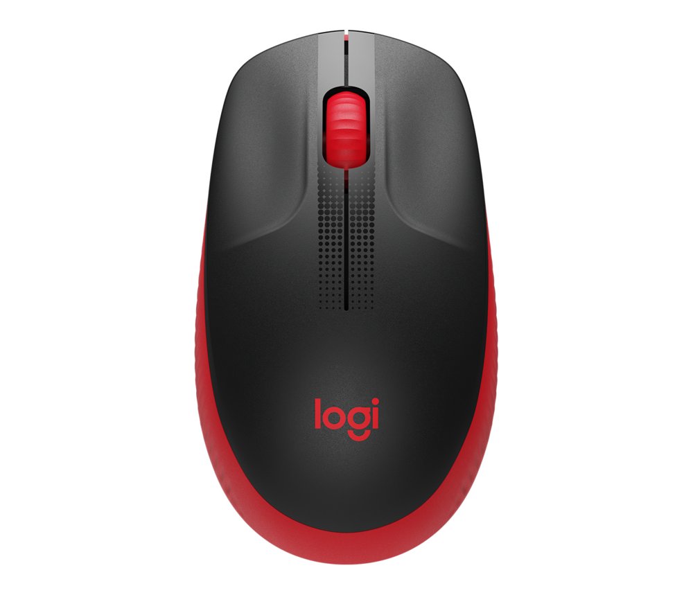 Logitech M190 | Draadloze Muis | Links- en Rechtshandig | RF | 1000 DPI | Zwart/Rood