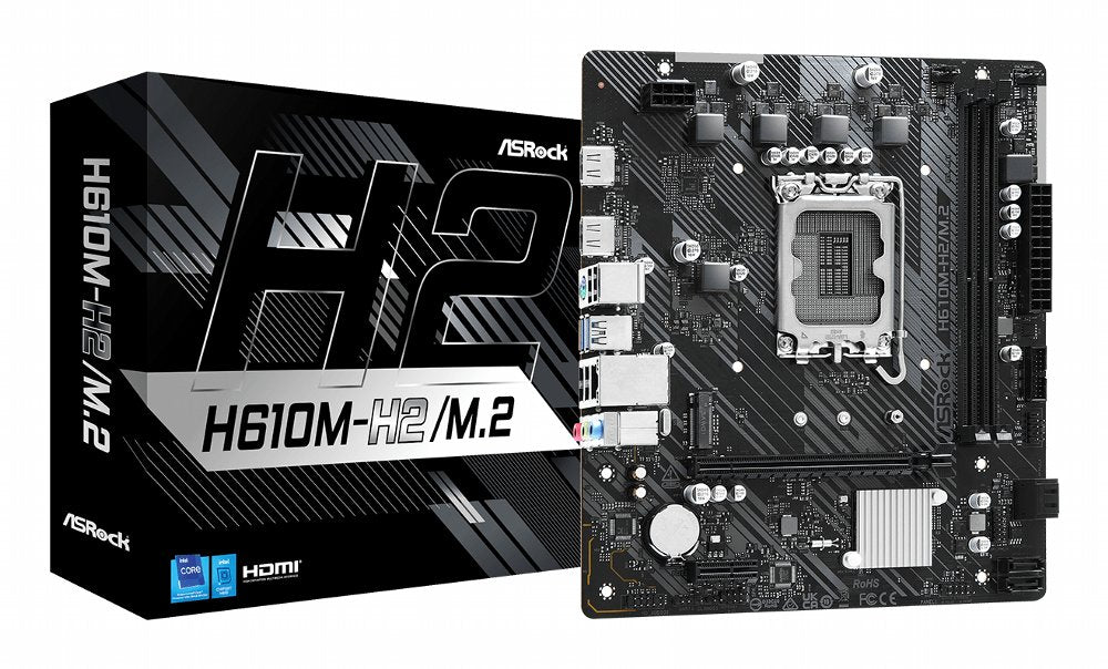 ASRock H610M-H2/M.2 | Socket LGA 1700 | Intel H610 | 2xDDR4 | Micro-ATX | Moederbord