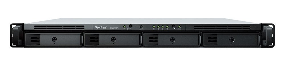 Synology RS822RP+ | 4-Bay 1U Rackmount NAS | AMD Ryzen V1500B | 2GB DDR4 ECC (Uitbreidbaar tot 32GB) | Redundante Voeding | 4