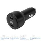 ACT AC2210 | 2 Poorts USB-C Autolader 95W | Power Delivery PPS & Quick Charge 5 | GaNFast
