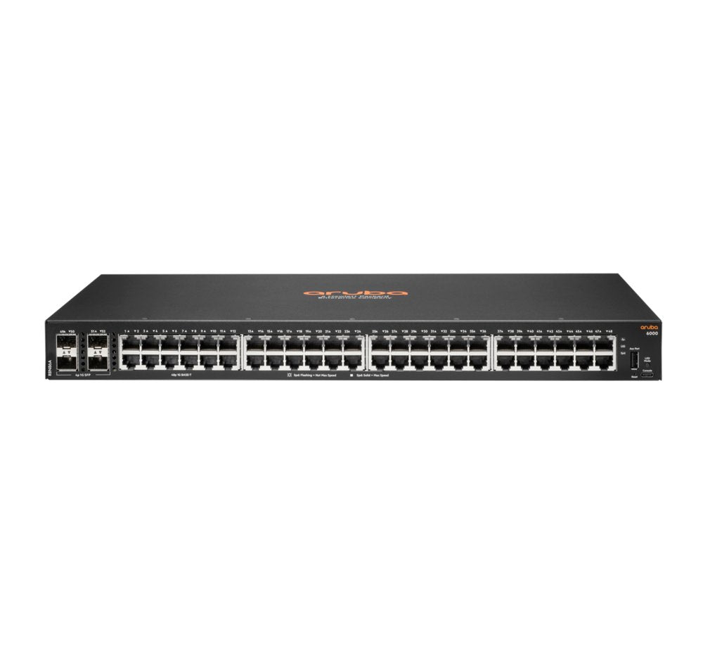 Aruba 6000 48G 4SFP | Managed L3 Switch | 48x Gigabit Ethernet | 4x SFP | 1U Rackmount