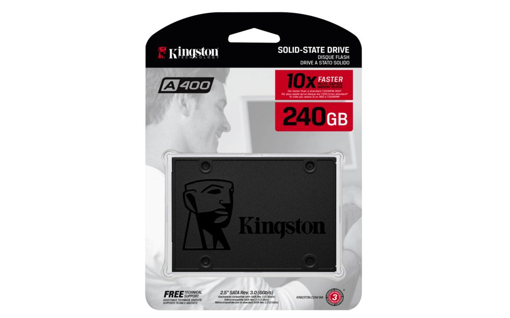 Kingston A400 | 240GB SATA SSD | 2.5'' | 500MB/s Lezen | 350MB/s Schrijven