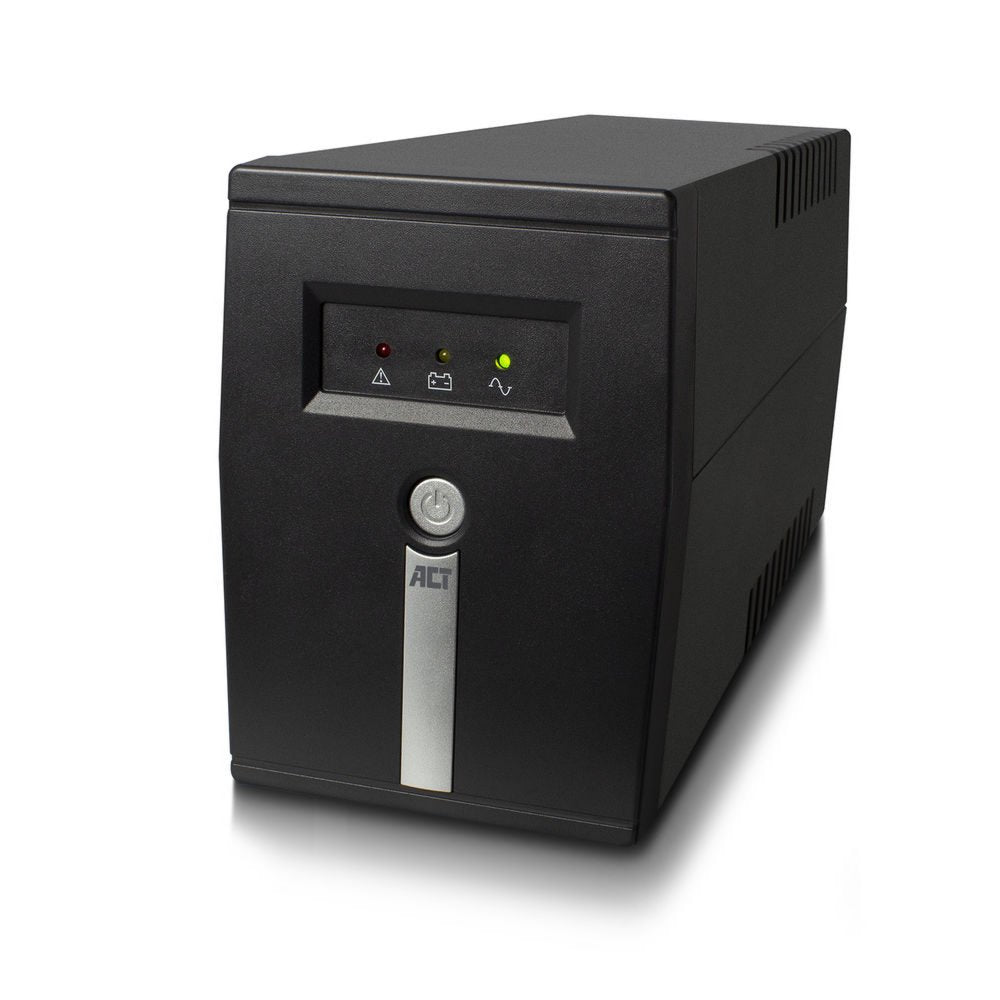 ACT AC2305 Line-Interactive UPS | 600 VA | 2 Stopcontacten (1x C13, 1x Type F) | AVR Spanningstabilisatie | Bescherming tegen