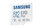 Samsung EVO Plus | MicroSDXC | 512GB | Class 10 | UHS-I U3 | V30 | A2 | Tot 160MB/s | Inclusief adapter