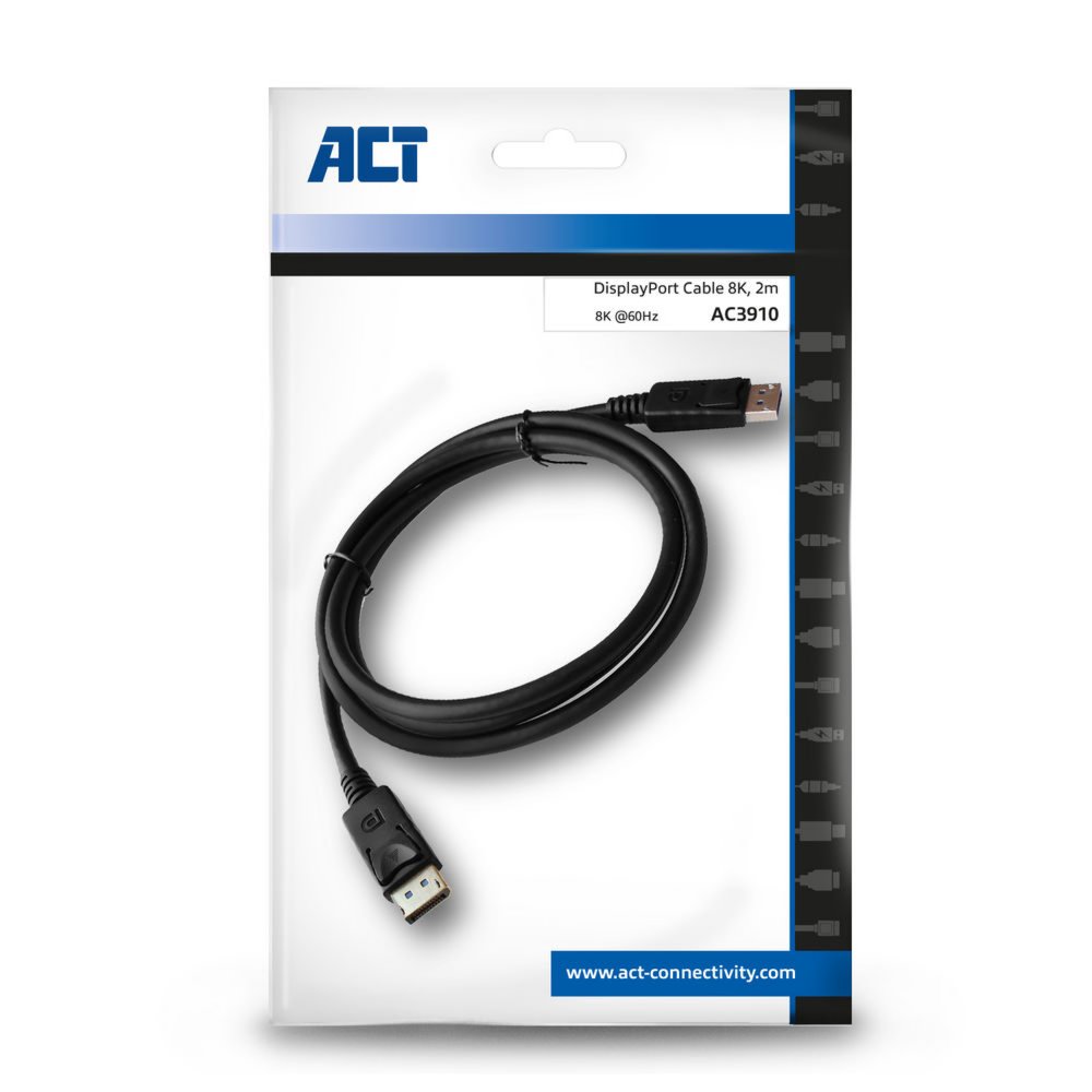 ACT AC3910 | DisplayPort 1.4 Kabel | 2,0m | Zwart