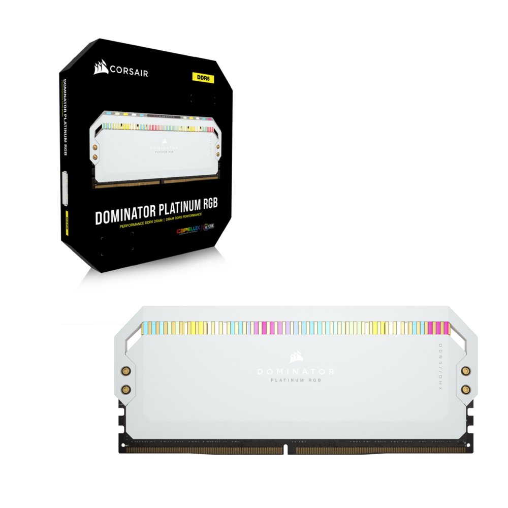 Corsair Dominator Platinum RGB Wit | 32GB 2x16GB DDR5 | 5600MHz | DIMM | CL40 | Geheugenmodule | RAM