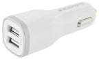 Mobiparts Car Charger | Dual USB-A Autolader 12W / 2.4A | Wit