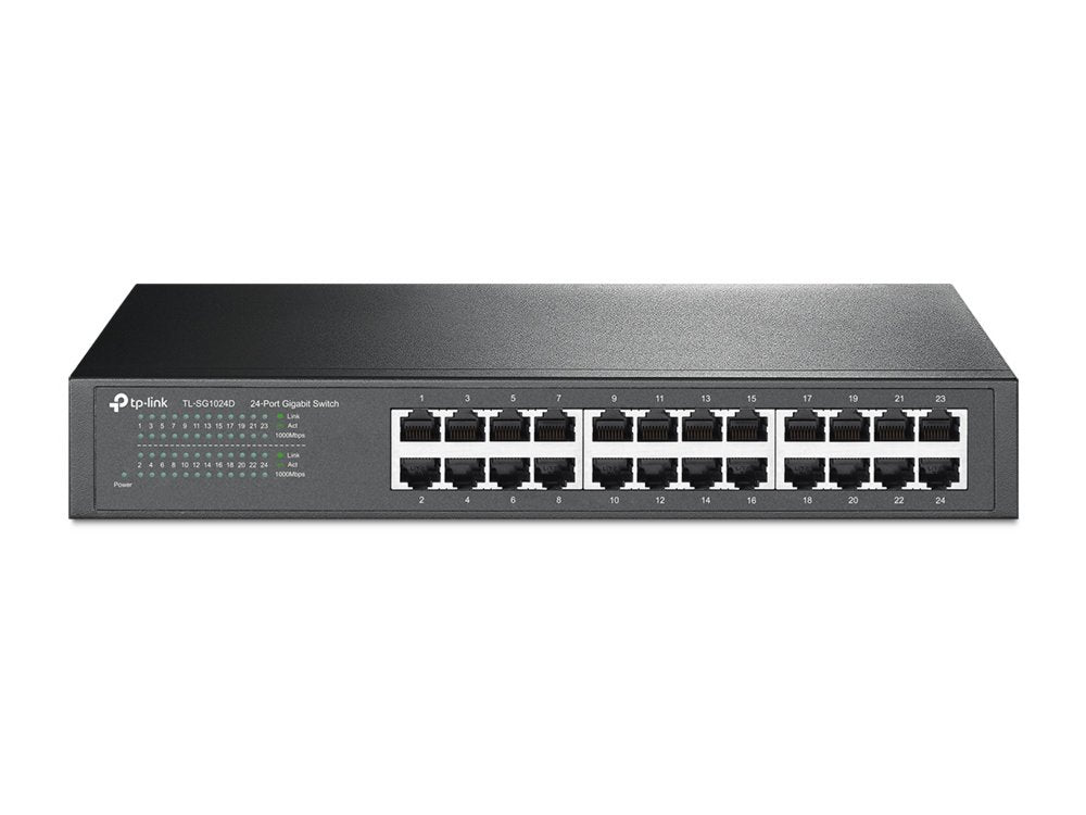 TP-Link TL-SG1024D | Unmanaged Switch | 24 Poorten | Gigabit Ethernet (10/100/1000 Mbps) | Grijs