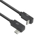 ACT AC7482 | USB 3.2 Gen 2 Kabel | USB-C (haaks links/rechts) naar USB-C (haaks boven/beneden) | 60W | 10Gbps | 2m | Zwart