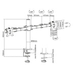 ACT AC8326 | Verstelbare Monitor-bureaubeugel | Tot 32" | Max 12kg | VESA 100x100 | 2 Monitoren