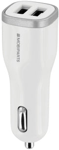 Mobiparts Car Charger | Dual USB-A Autolader 12W / 2.4A | Wit