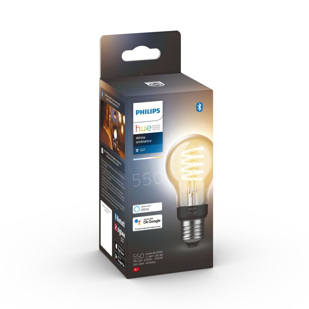 Philips A60 | Slimme LED-lamp | E27 fitting | Dimbaar | App- en spraakbediening | Wit