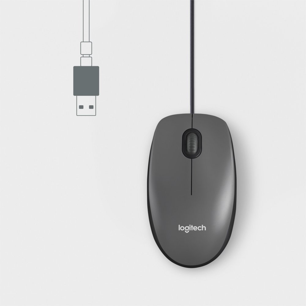 Logitech M100 | Bekabelde Muis | Links- en Rechtshandig | USB-A | 1000 DPI | Zwart