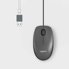 Logitech M100 | Bekabelde Muis | Links- en Rechtshandig | USB-A | 1000 DPI | Zwart