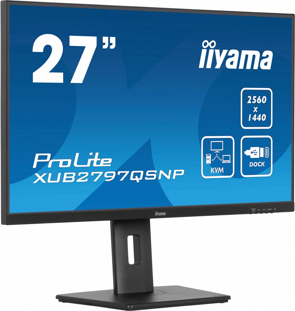 iiyama ProLite XUB2797QSNP-B1 27'' | 2560x1440 QHD IPS | 100Hz | USB-C Dock | KVM Switch | 1ms | Monitor