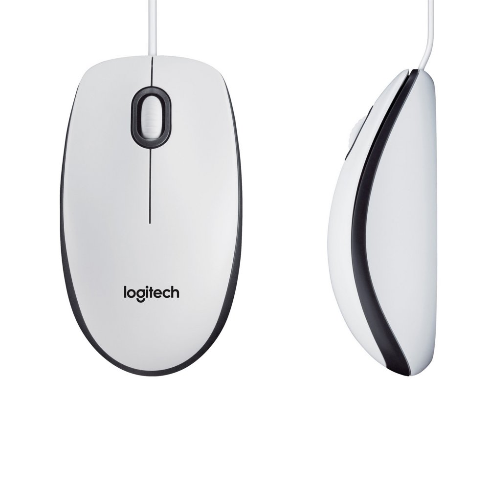 Logitech M100 | Bekabelde Muis | Links- en Rechtshandig | USB-A | 1000 DPI | Wit