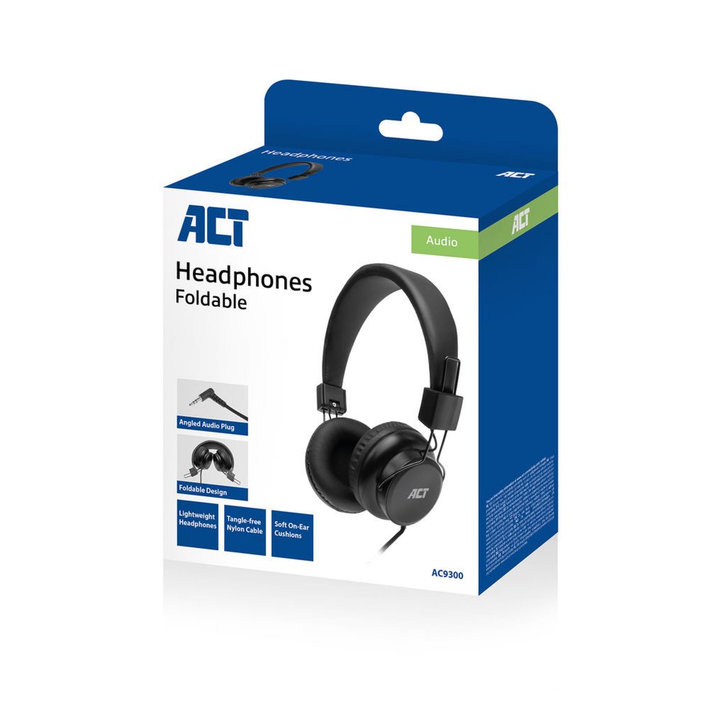 ACT AC9300 | On-Ear Bedrade 3,5mm Koptelefoon | Zwart