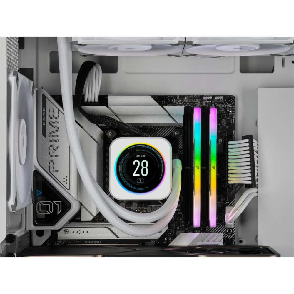 Corsair Vengeance RGB Wit | 32GB 2x16GB DDR5 | 6000MHz | DIMM | CL40 | Geheugenmodule | RAM