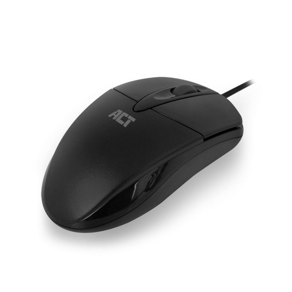 ACT AC5005 | Bedrade Muis | Links- en Rechtshandig | USB-A | 1000 DPI | Zwart