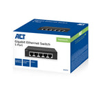 ACT AC4415 | Unmanaged Switch | 5 Poorten | Gigabit Ethernet | Grijs